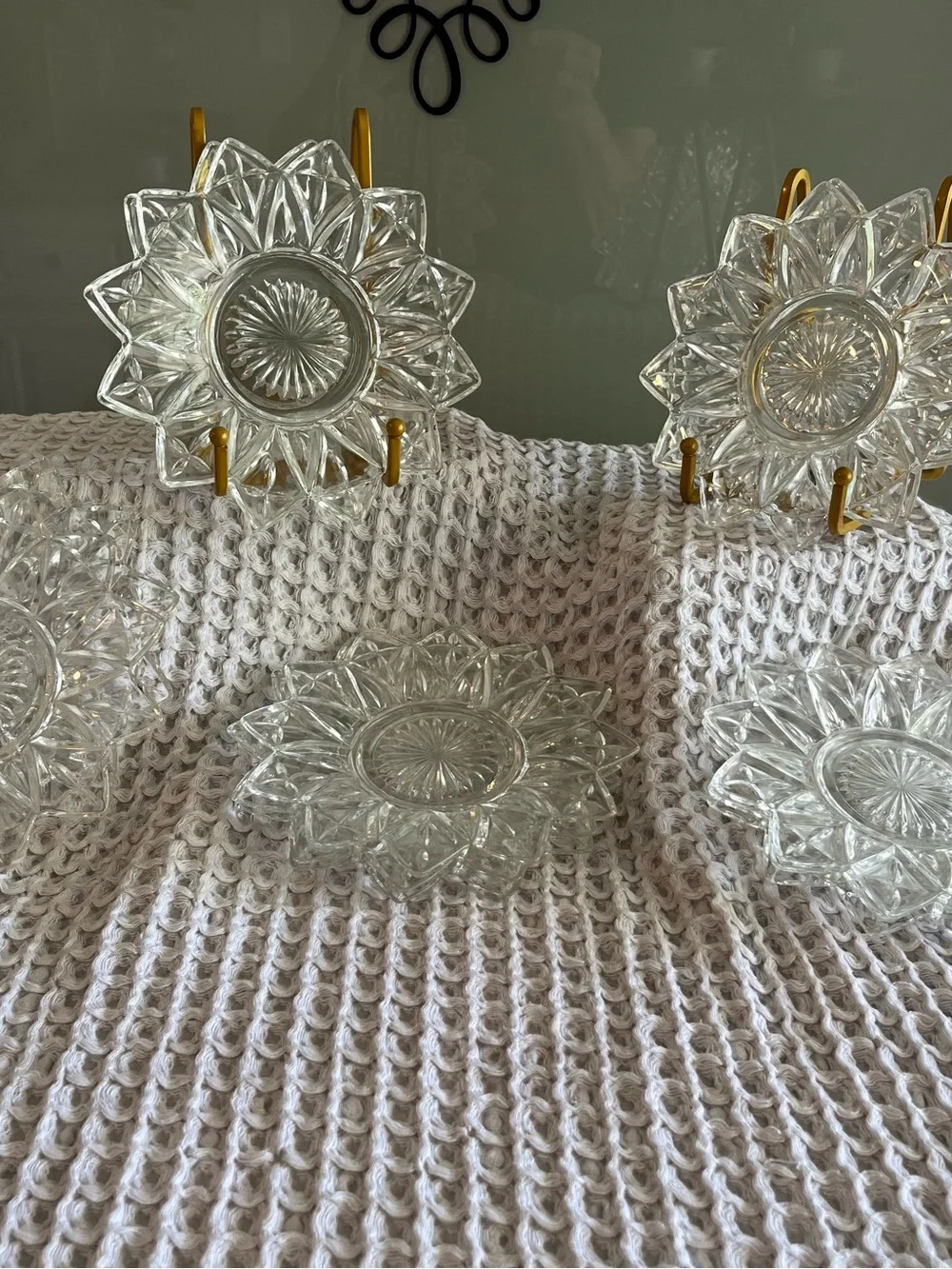 Vintage Federal Glass 6.5 clear petal plates Set of 8 433
